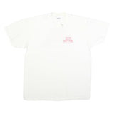 STEDMAN Mens White Lucas & Mercier Graphic T-Shirt L Short Sleeve Crew Neck