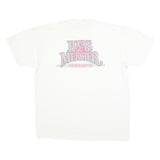 STEDMAN Mens White Lucas & Mercier Graphic T-Shirt L Short Sleeve Crew Neck