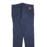 CARHARTT Mens Cotton Blend Navy Slim Straight Trousers W32 L34 Workwear Casual