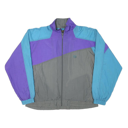 USA Mens Blue & Purple & Grey Colourblock Zip Jacket L Polyester Blend