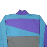USA Mens Blue & Purple & Grey Colourblock Zip Jacket L Polyester Blend