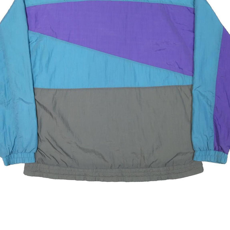 USA Mens Blue & Purple & Grey Colourblock Zip Jacket L Polyester Blend
