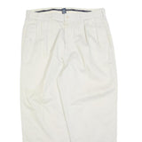 POLO RALPH LAUREN Mens Cotton Blend White Regular Fit Straight Trousers W36 L27