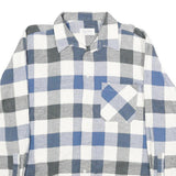 RENATO CAVALLI Mens Blue & Grey Check Shirt L Cotton Long Sleeve Casual Classic