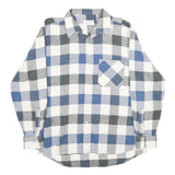 RENATO CAVALLI Mens Blue & Grey Check Shirt L Cotton Long Sleeve Casual Classic
