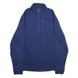 FILA Mens Blue Pullover Plain Crew Neck Polyester Jumper L Zip Pocket