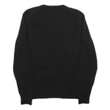 CALVIN KLEIN JEANS Mens Black White Logo Patterned Wool Blend Jumper M Crew Neck