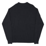 CALVIN KLEIN JEANS Mens Black Patterned Cotton Blend Jumper Crew Neck Basic Knit