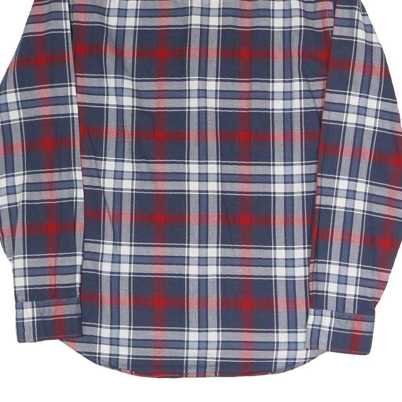 TOMMY HILFIGER Mens Blue & Red Check Shirt M Button-Down Collar Long Sleeve