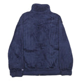 CHAMPION Womens Navy Blue Zip Jacket L Polyester Casual Warm Fleece