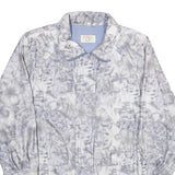 NEWPORT Womens Grey & White Printed Zip Jacket UK 18 Polyester Blend Floral