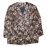 Womens Black & Gold Pattern Button Jacket UK 16 Polyester Blend Classic Fit