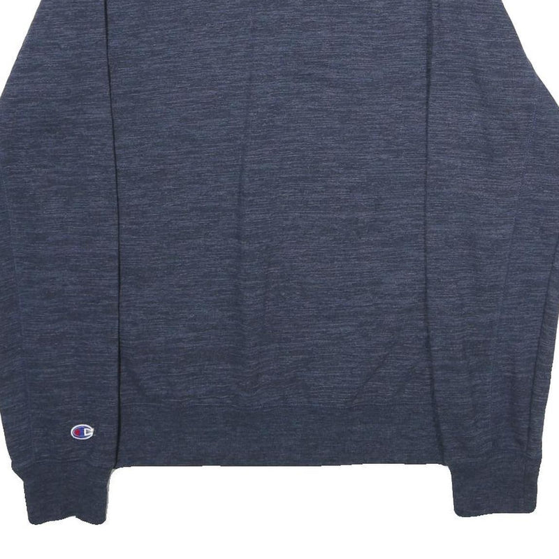 CHAMPION Mens Blue Crew Neck L Cotton Blend Pullover Sweatshirt Classic Style
