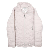 COLUMBIA Womens Light Pink Quilted Zip Jacket S Woven Classic Outdoor Wear