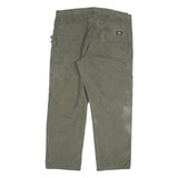 DICKIES Mens Cotton Blend Green Regular Straight Trousers W40 L30 Workwear Zip