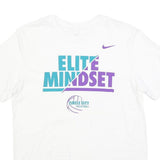 NIKE Mens White Blue & Purple Graphic T-Shirt M Short Sleeve Crew Neck Elite