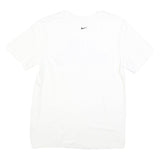 NIKE Mens White Blue & Purple Graphic T-Shirt M Short Sleeve Crew Neck Elite