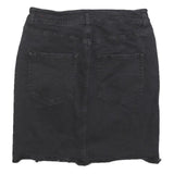 DYNAMITE Womens Black Cotton Blend Straight Mini Denim Skirt S Casual Style