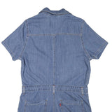 LEVI'S Womens Blue Denim Playsuit Cotton Blend M Button Front Casual Summer