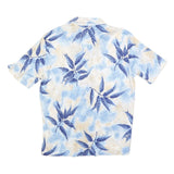 MR CALIFORNIA Mens Blue & Beige Pattern Shirt M Polyester Cocktail Holiday