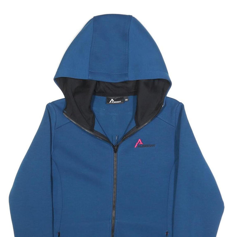 ALBRIGHT Womens Blue Zip Up Hoodie S Lightweight Casual Comfort