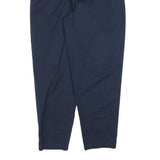 Mens Cotton Blend Navy Blue Regular Fit Straight Trousers W28 L28 Casual Zip