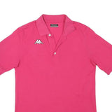 KAPPA Mens Pink Short Sleeve Plain S Cotton Blend Basic Polo Shirt Casual
