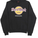 HARD ROCK CAFE Womens Black Hoodie S Barcelona Cotton Blend Pullover Casual