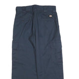 DICKIES Mens Cotton Blend Black Relaxed Cargo Trousers W30 L27 Workwear