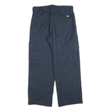 DICKIES Mens Cotton Blend Black Relaxed Cargo Trousers W30 L27 Workwear