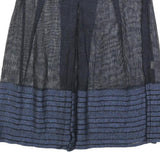 ELIE TAHARI Womens Blue & Black Pleated Midi Woven Skirt S Elegant Workwear