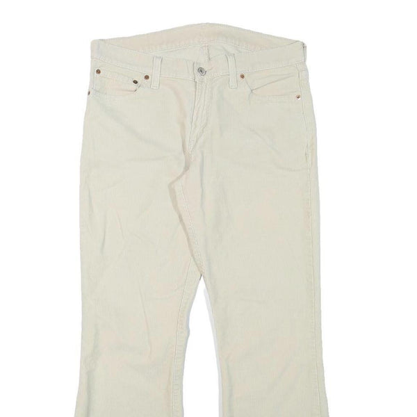 LEVI'S Womens Cream Cotton Blend Regular Flared Trousers W31 L29 Classic Comfort