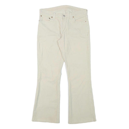 LEVI'S Womens Cream Cotton Blend Regular Flared Trousers W31 L29 Classic Comfort