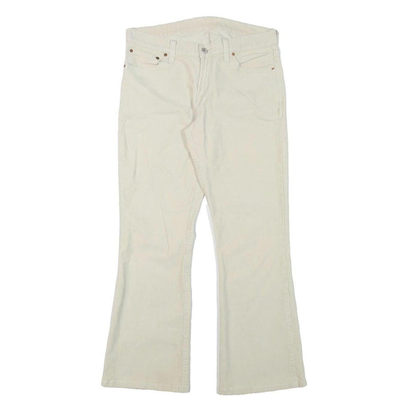 LEVI'S Womens Cream Cotton Blend Regular Flared Trousers W31 L29 Classic Comfort