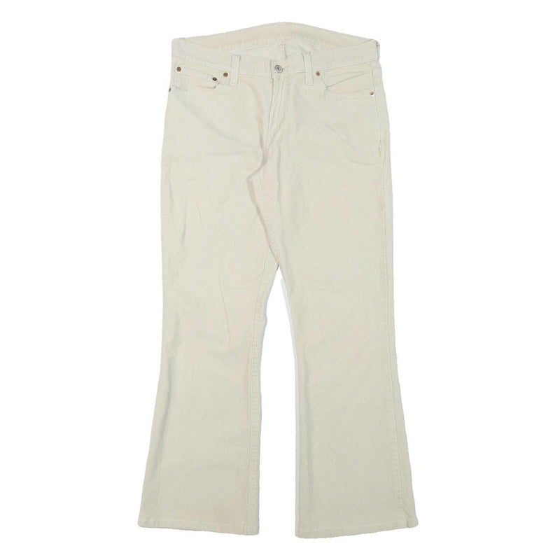 LEVI'S Womens Cream Cotton Blend Regular Flared Trousers W31 L29 Classic Comfort