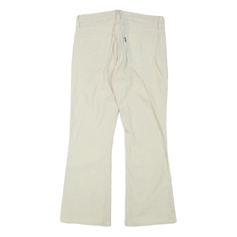 LEVI'S Womens Cream Cotton Blend Regular Flared Trousers W31 L29 Classic Comfort
