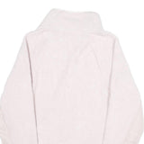 CHAMPION Womens Pink & White Logo Zip Fleece Jacket M Polyester Casual