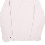 CHAMPION Womens Pink & White Logo Zip Fleece Jacket M Polyester Casual