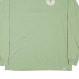 CARHARTT Mens Green Long Sleeve Crew Neck Cotton Blend T-Shirt M Casual Logo