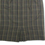Womens Green Check Pencil Knee Length Cotton Blend Skirt M Classic Workwear