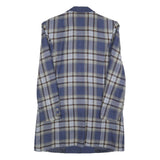 RENE SCHAAD Womens Blue & Brown Check Wool Button Jacket S Woven Classic