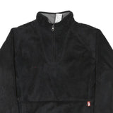 THE NORTH FACE Womens Black Plain Pullover Fleece Crew Neck Jumper L Outdoor