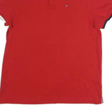 TOMMY HILFIGER Mens Red Polo Shirt M Cotton Short Sleeve Classic Fit
