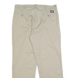 DICKIES Mens Cotton Beige Regular Straight Trousers W36 L32 Classic Workwear Zip