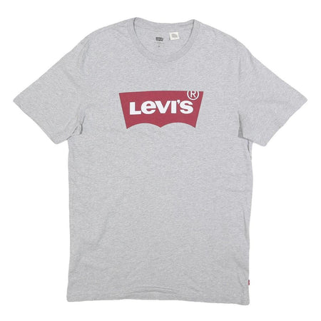 LEVI'S Mens Grey Graphic T-Shirt M Short Sleeve Crew Neck Logo Print