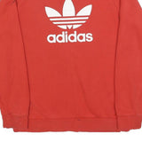 ADIDAS Mens Red Cotton Blend Crew Neck Sweatshirt S Casual