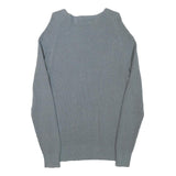 ALL SAINTS Mens Grey Cotton Blend Patterned Crew Neck Basic Knit Jumper M Casual