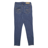 7 FOR ALL MANKIND Womens Slim Blue Denim Jeans W26 L26 Signature Stitching Zip