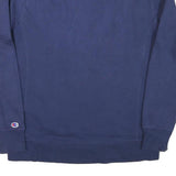 CHAMPION Mens Blue Cotton Blend Crew Neck Sweatshirt M Embroidered Logo
