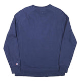 CHAMPION Mens Blue Cotton Blend Crew Neck Sweatshirt M Embroidered Logo